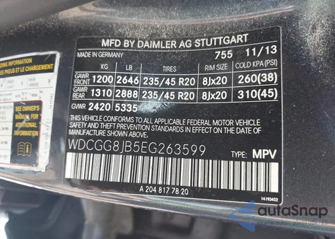 2014 Mercedes-Benz Glk 350 4Matic из США, поврежденный, VIN WDCGG8JB5EG263599